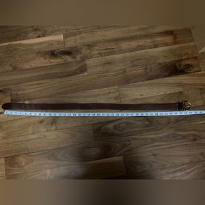 Brown leather belt with gold hardware